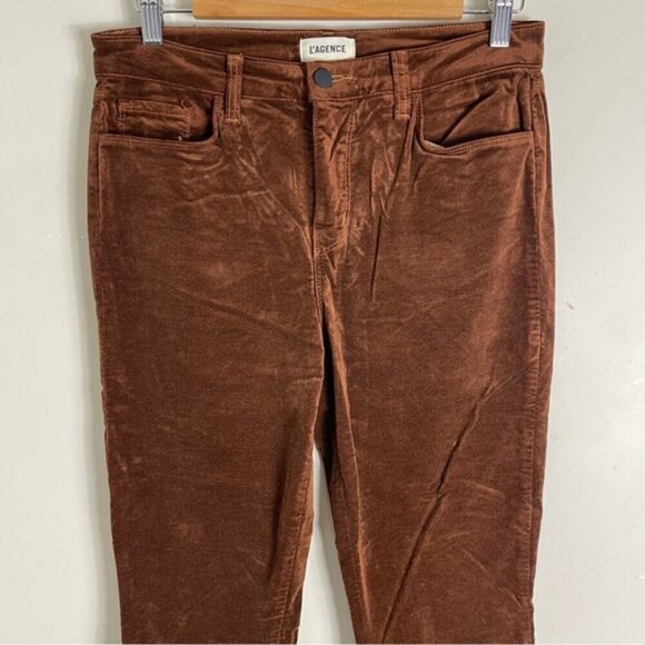 L'Agence Stevie Velvet Jean in Nubuck Golden Brown Size 29 Boot Cut High Rise - Picture 5 of 12